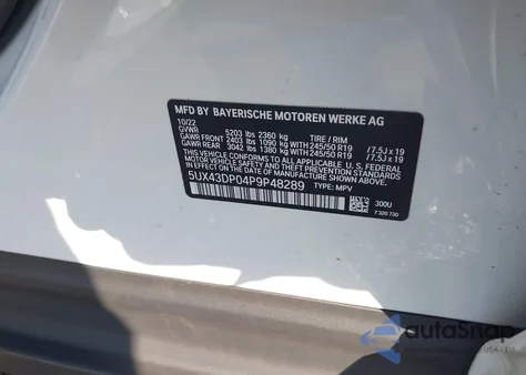 2023 BMW X3 Sdrive30I from USA, damaged, VIN 5UX43DP04P9P48289